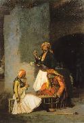 Jean Leon Gerome Arnauts Playing Chess oil painting on canvas